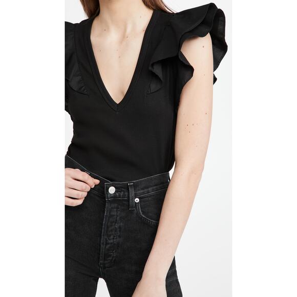 Veronica Beard Black Cotton Jean Cathie Top Size S - Picture 1 of 5